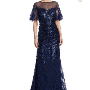 Teri Jon Embellished Floral Gown